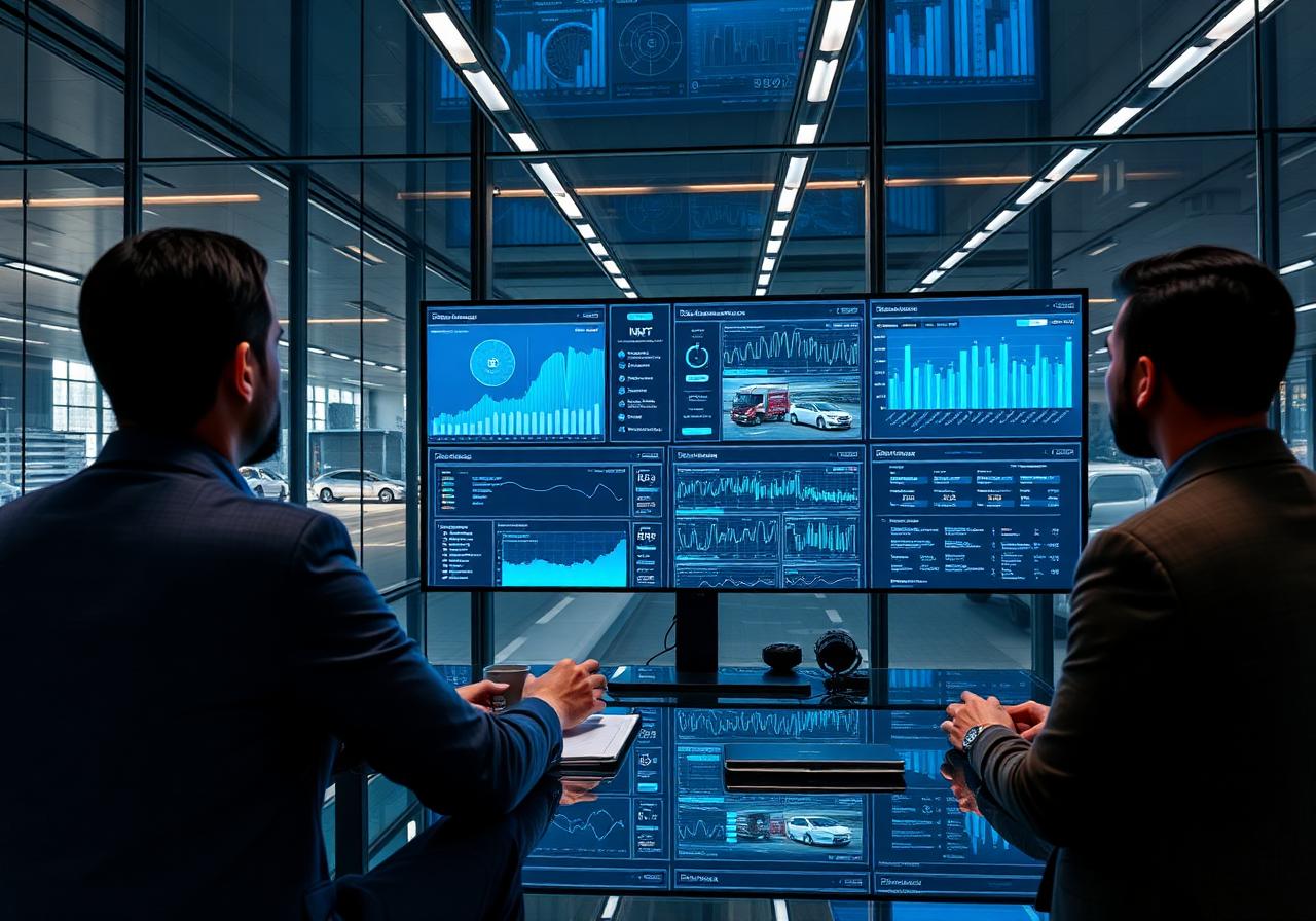 Equipe corporativa acompanhando operação